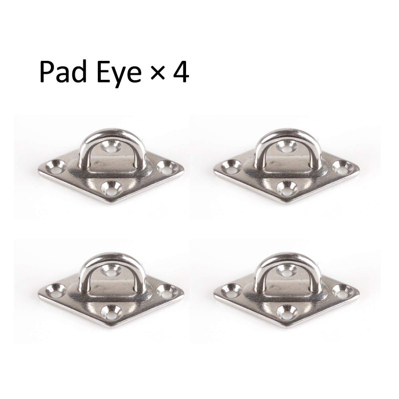 Tiberham مجموعة أدوات Tiberham Sun Shade Sail Hardware Kit شديدة التحمل مضادة للصدأ، مستطيلة/مربع الظل، تركيب شراعي للفناء والحديقة (44 قطعة) - Image 3